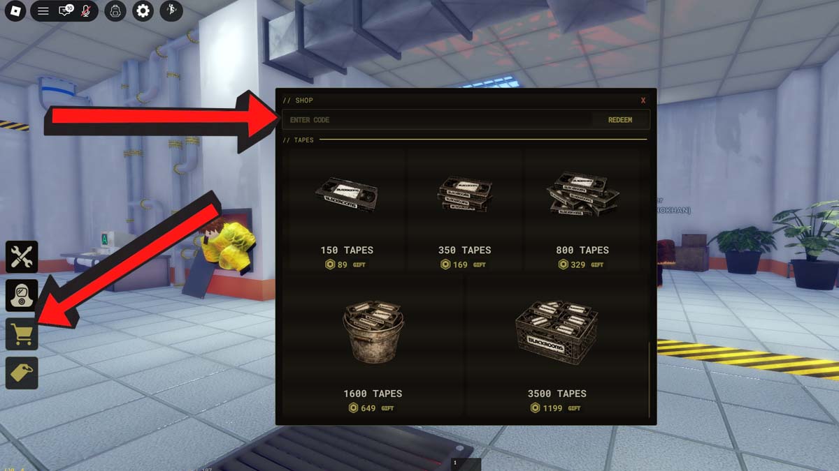 Blackrooms Codes Redemption Systen.