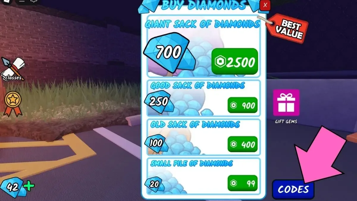 How to redeem codes in 99 Nights in the Forest