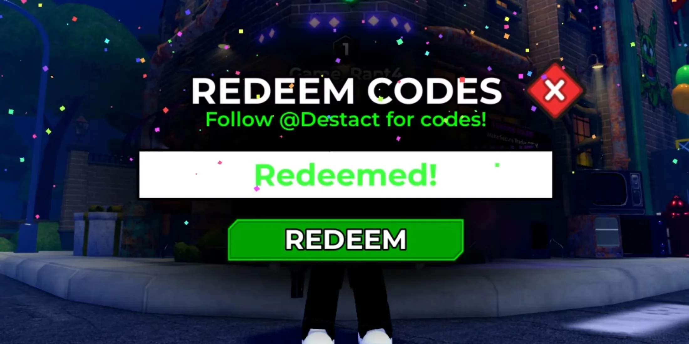 How to redeem codes in Animatronic Nights