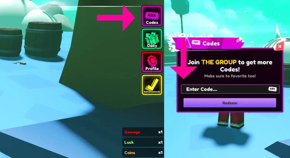 How to redeem codes in Anime Leveling
