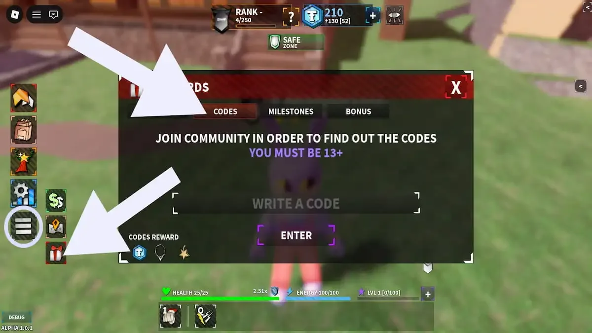 How to redeem codes in Anime Power League