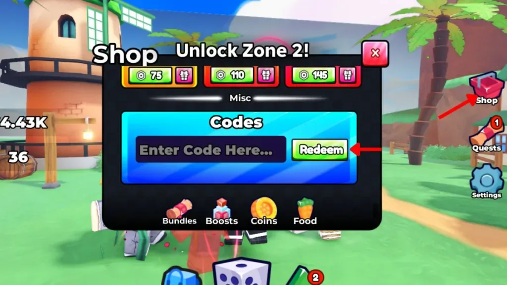 How to redeem codes in Anime RNG