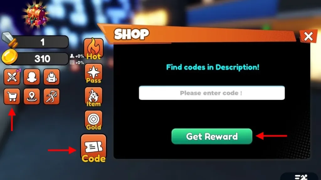How to redeem codes in Arise-Shadow Hunt