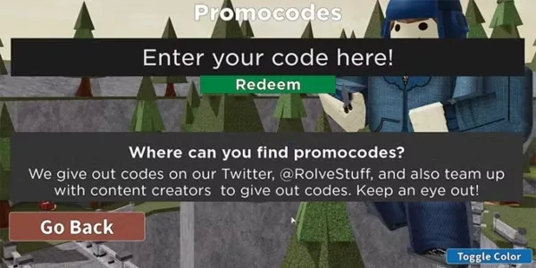 How to redeem codes in Arsenal