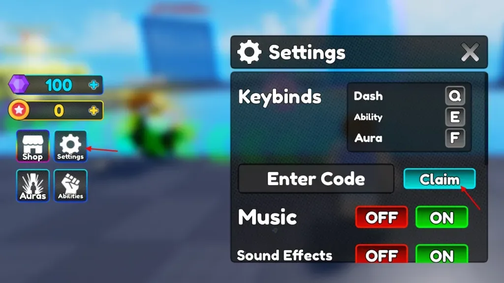 How to redeem codes in Aura Battles