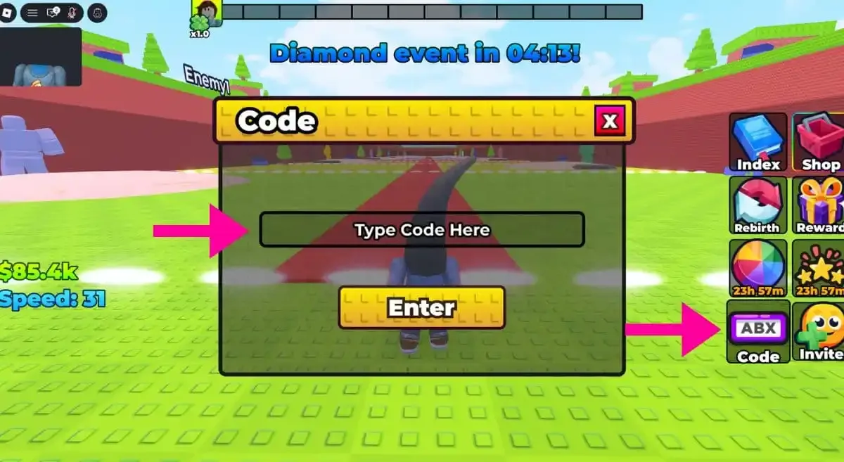 How to redeem codes in Be A Hair
