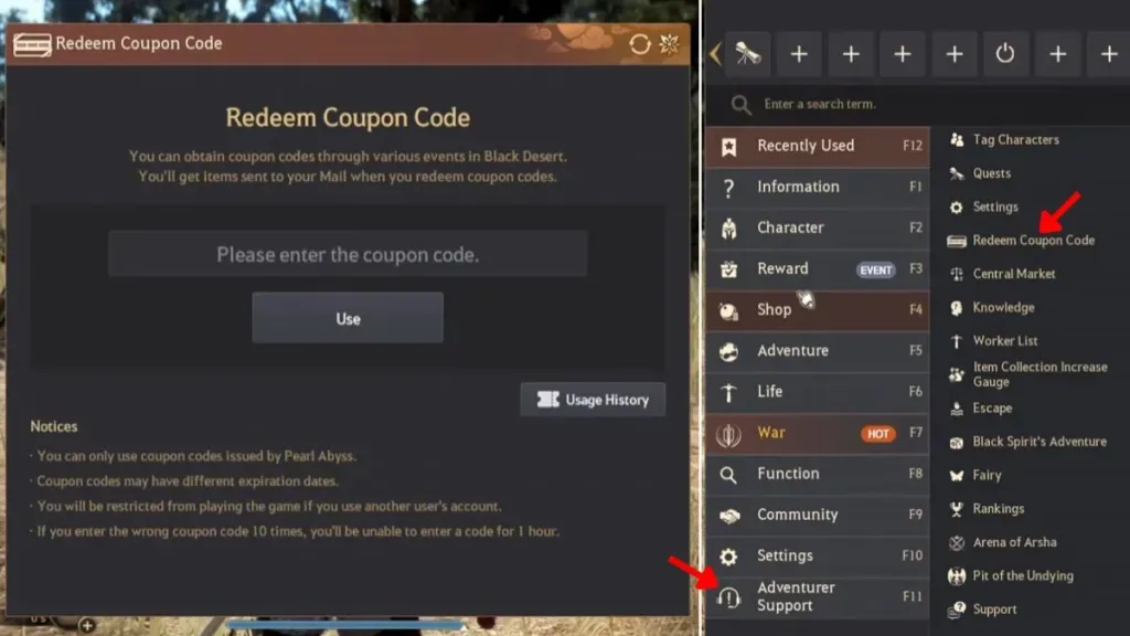 How to redeem codes in Black Desert Online (BDO)