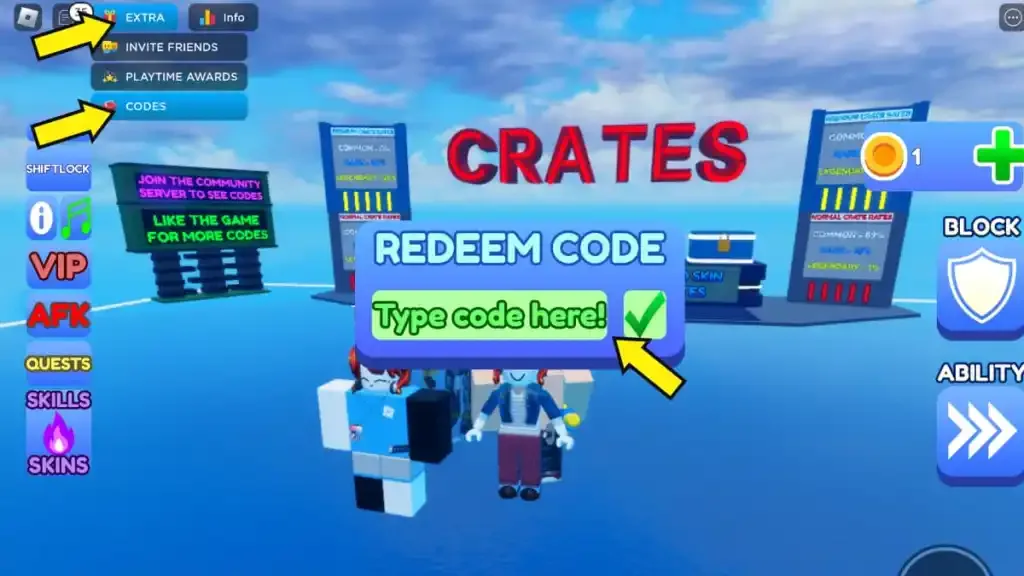 How to redeem codes in Blade Ball