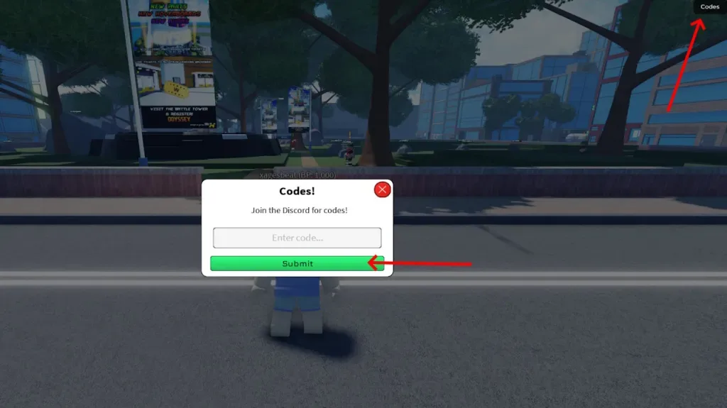 How to redeem codes in Bladers Rebirth