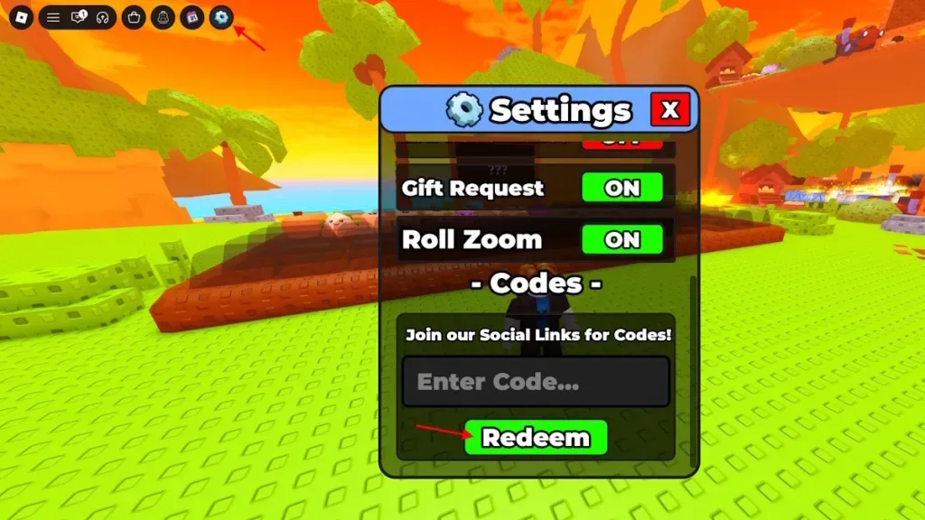 How to redeem codes in Build a Keyboard