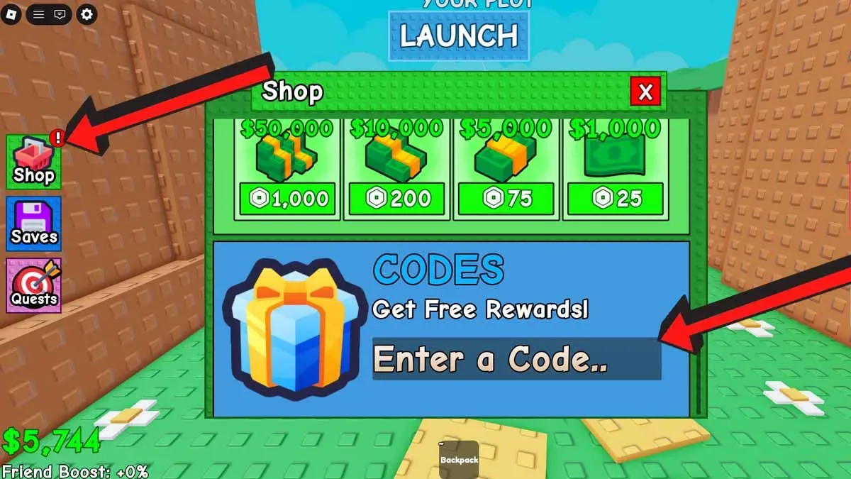 How to redeem codes in Build a Plane