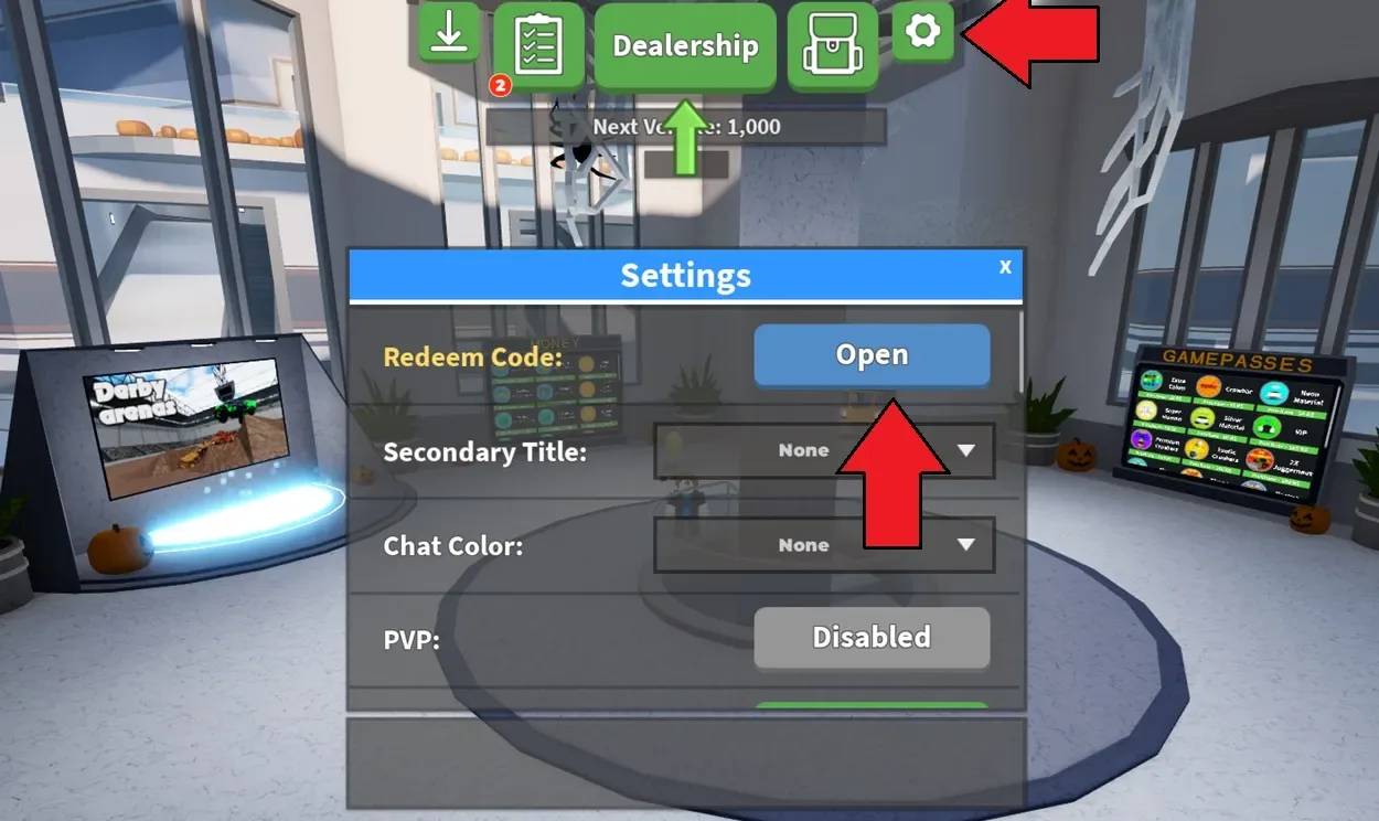 How to redeem codes in Car Crushers 2