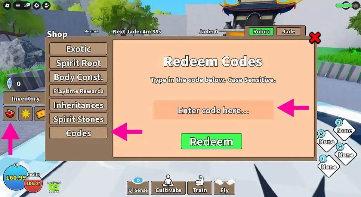 How to redeem codes in Cultivation Dao Online