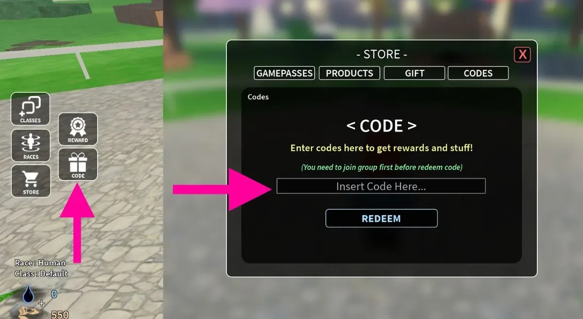 How to redeem codes in Dino World