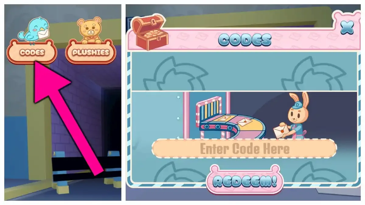 How to redeem codes in Dolly's Factory