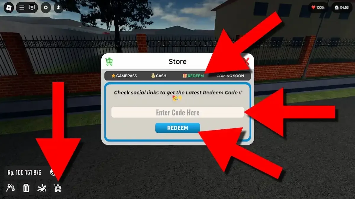 How to redeem codes in Drag Drive Simulator