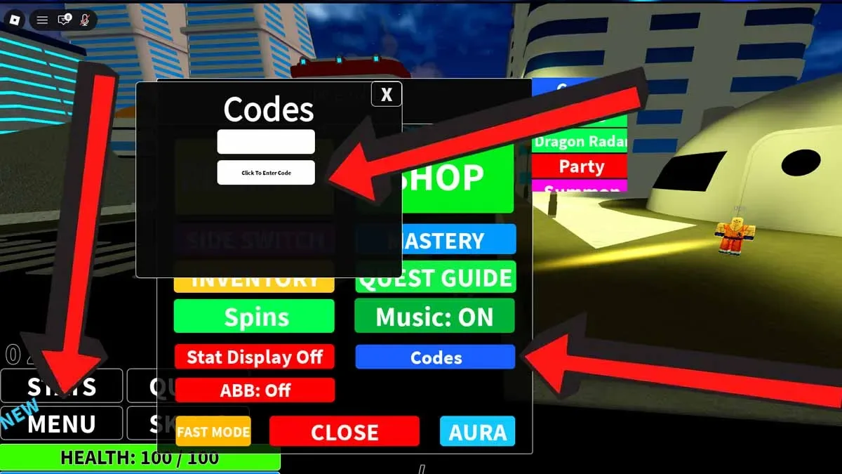 How to redeem codes in Dragon Blox Ultimate