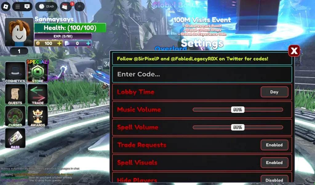 How to redeem codes in Fabled Legacy