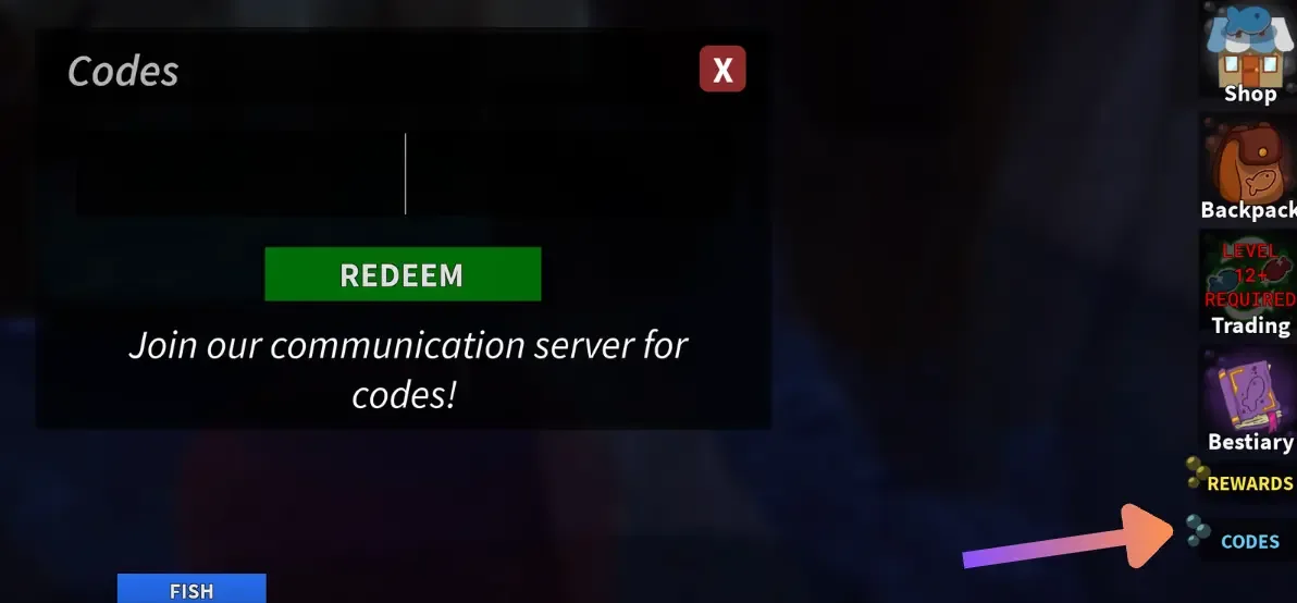 How to redeem codes in Fishing Tower Defense
