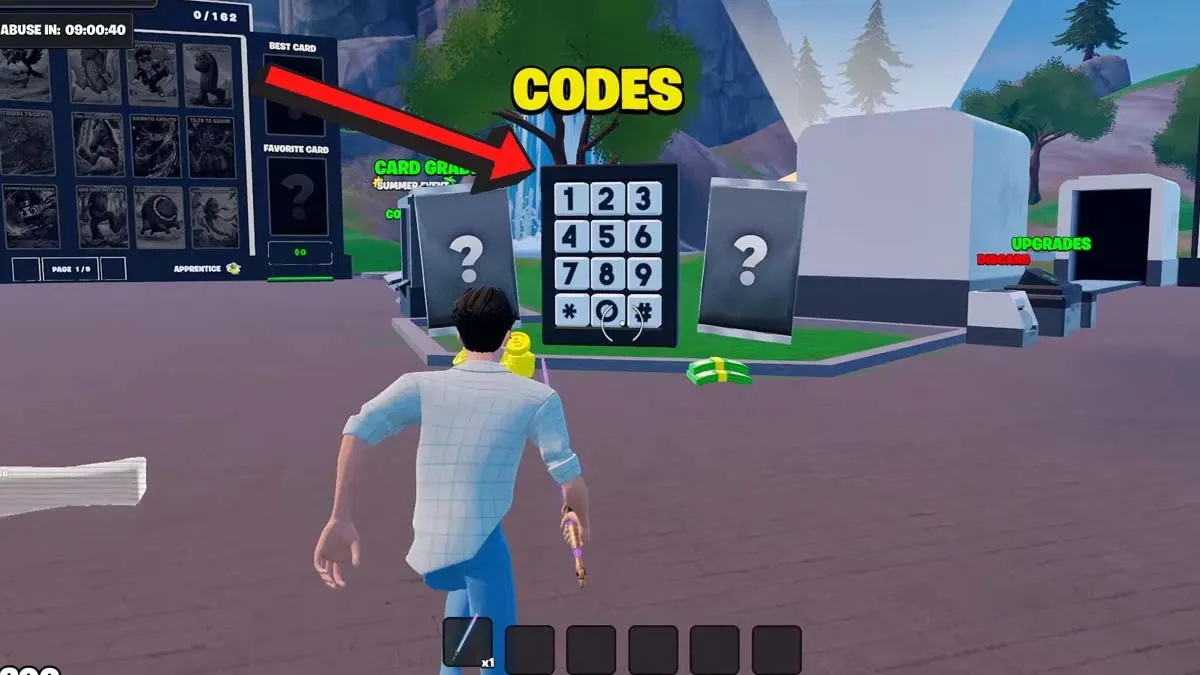 How to redeem codes in Fortnite Brainrot Card Tycoon