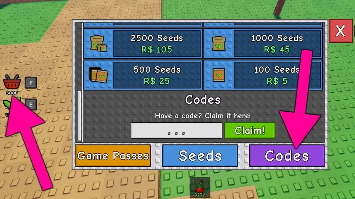 How to redeem codes in Garden Tower Defense