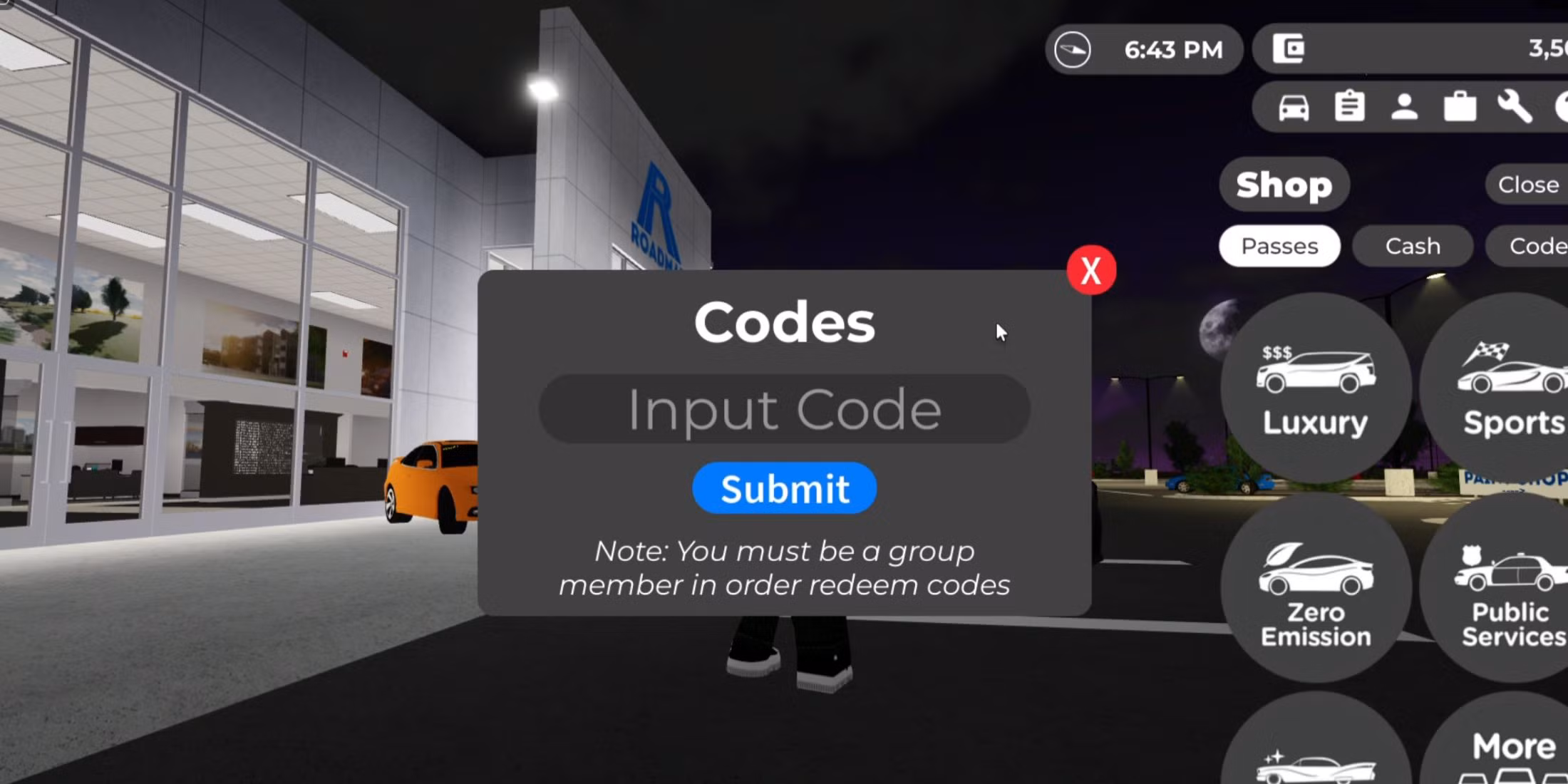 Greenville the codes tab