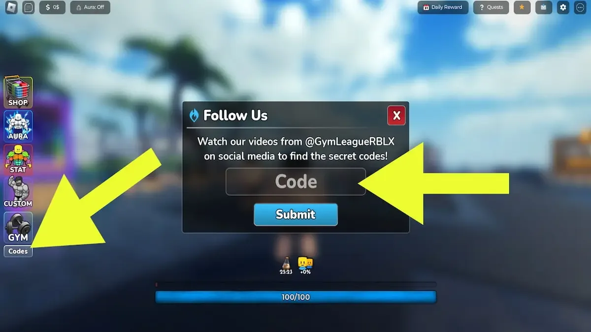 How to redeem codes in Gym League