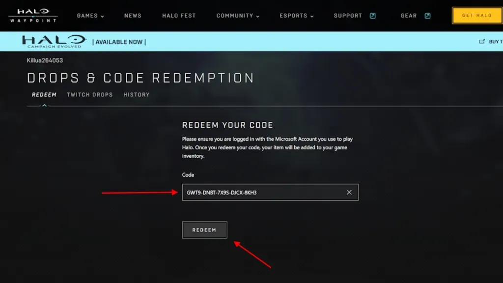 How to redeem codes in Halo Campaign Evolved