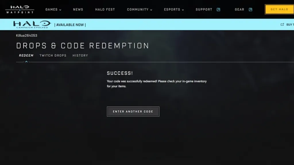 How to redeem codes in Halo Campaign Evolved