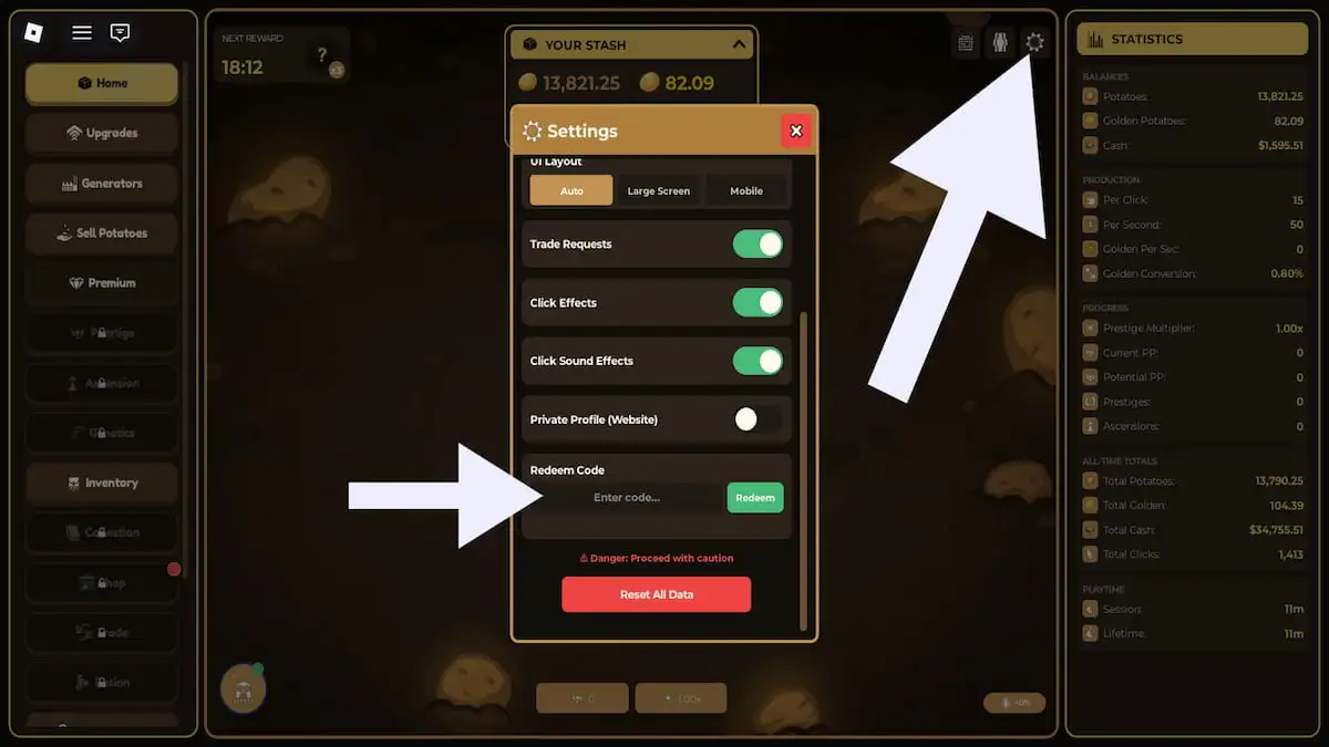 Idle Potato Game codes – Redeem Idle Potato Game Codes