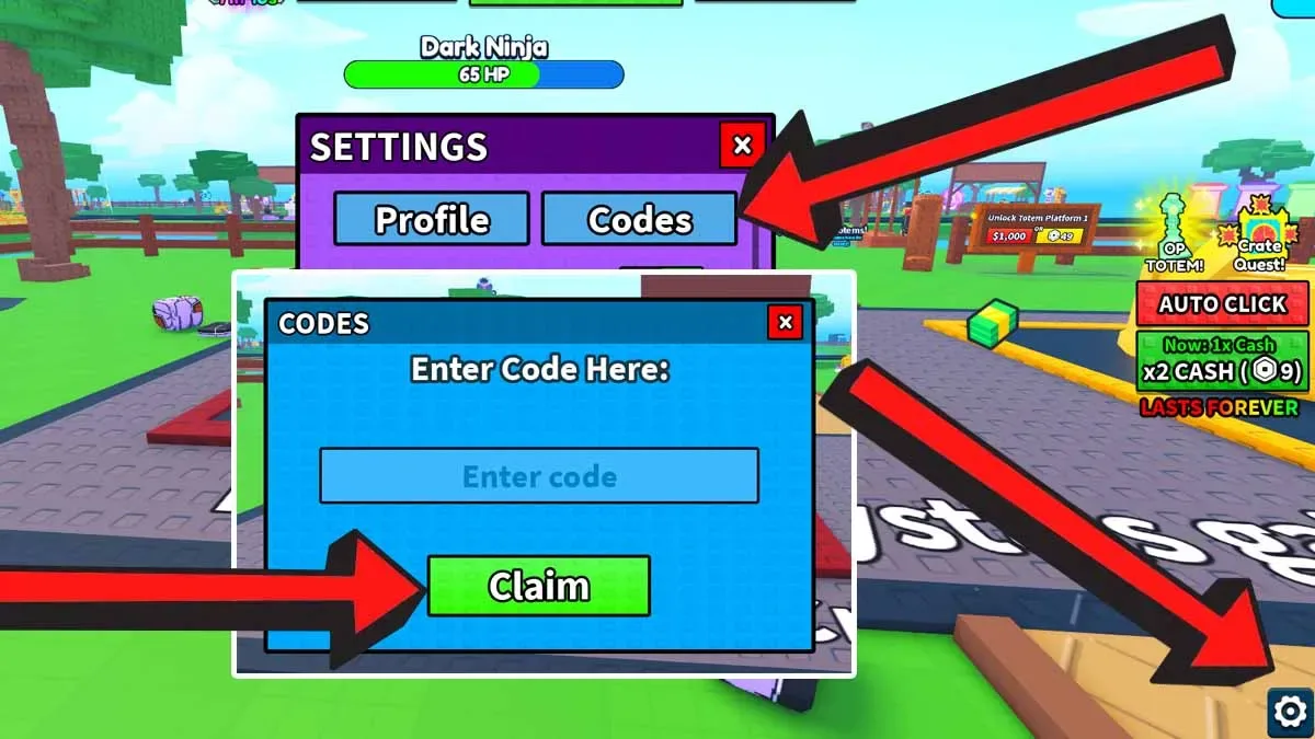 How to redeem codes in Level Your Weapon