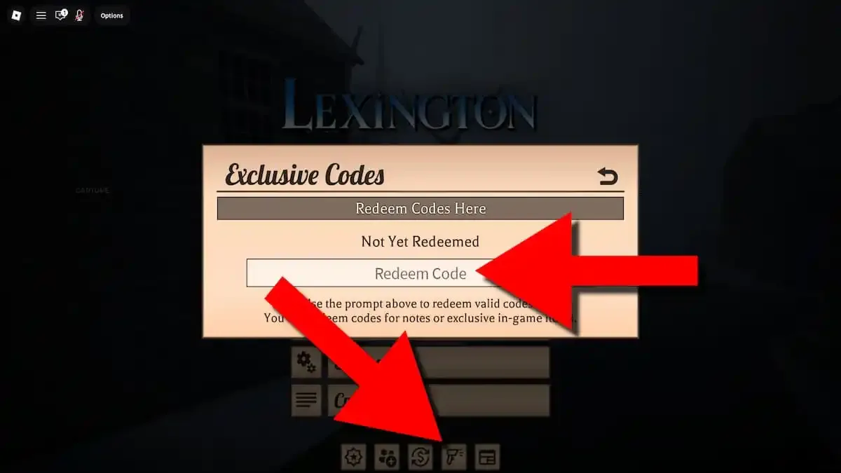 How to redeem codes in Lexington and Concord