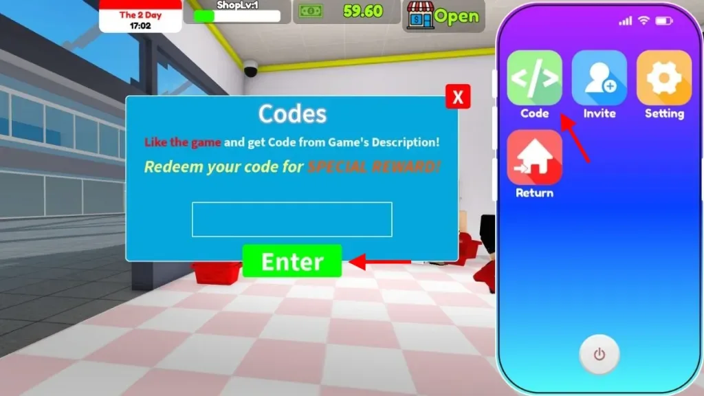 How to redeem codes in Makeup Store Simulator