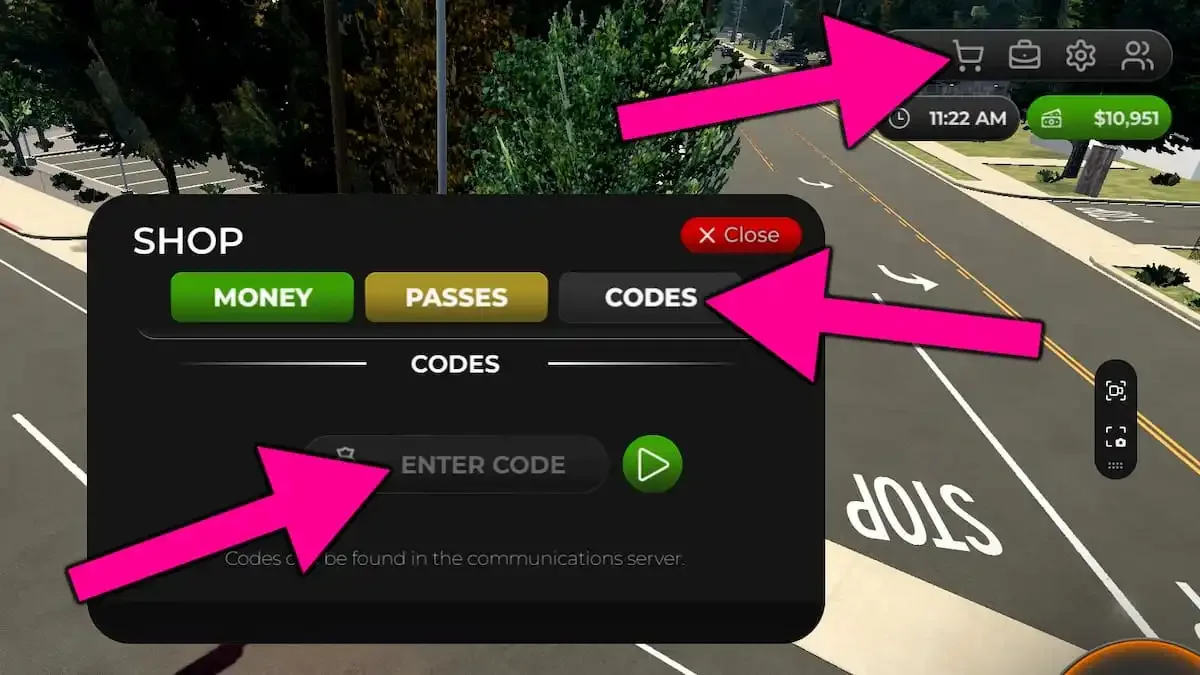How to redeem codes in Mojave Valley