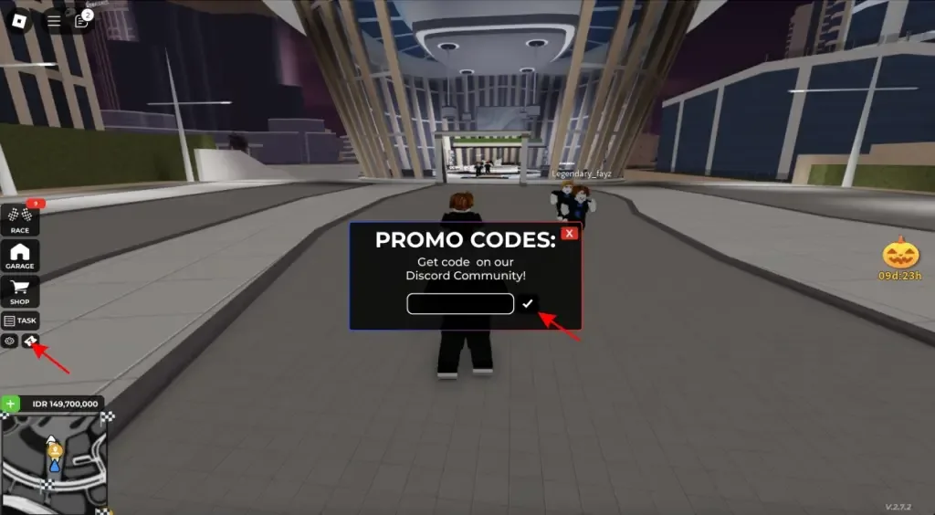 How to redeem codes in Moto Trackday Project