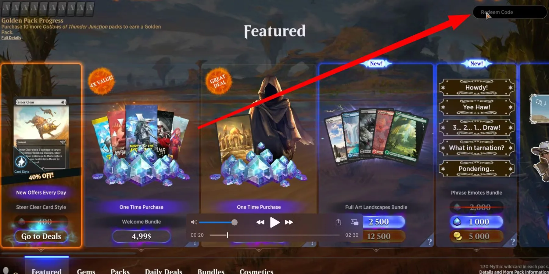 How to redeem codes in MTG Arena