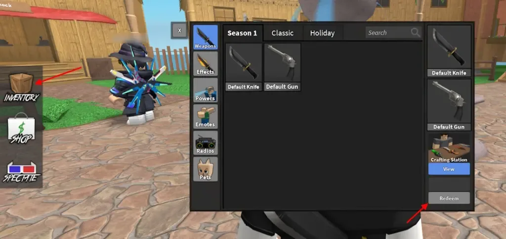 How to redeem codes in Murder Mystery 2 (MM2)