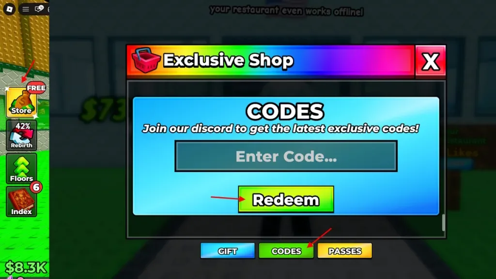 How to redeem codes in My Baddie Restaurant