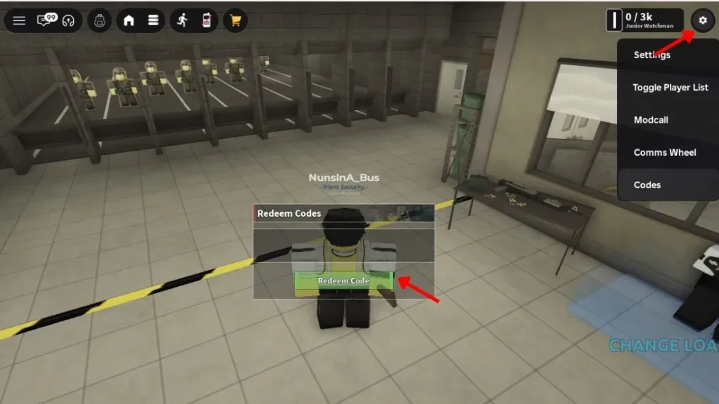 How to redeem codes in Naramo Nuclear Plant
