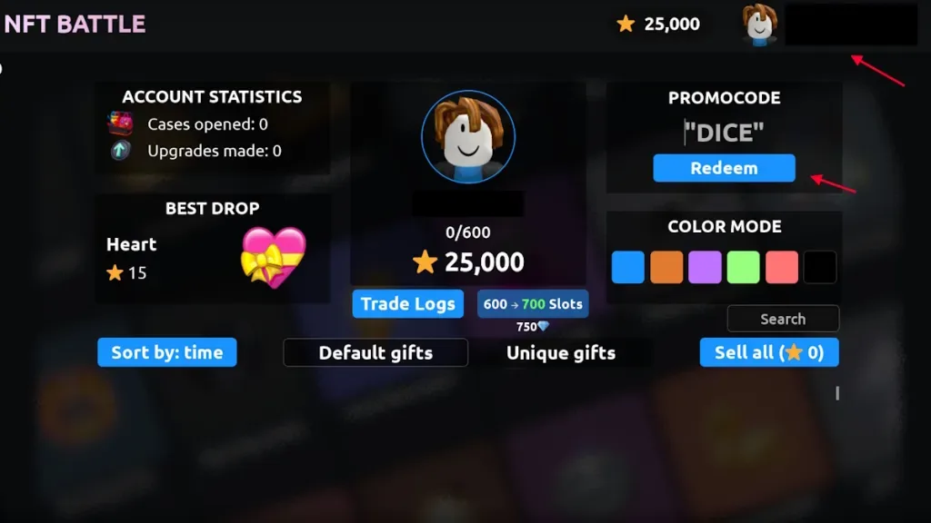How to redeem codes in NFT Battle