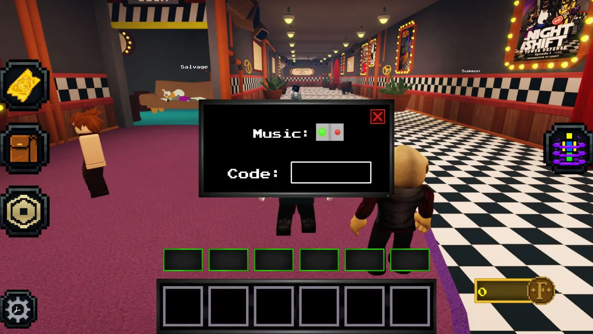 How to redeem codes in Nightshift Tower Defense