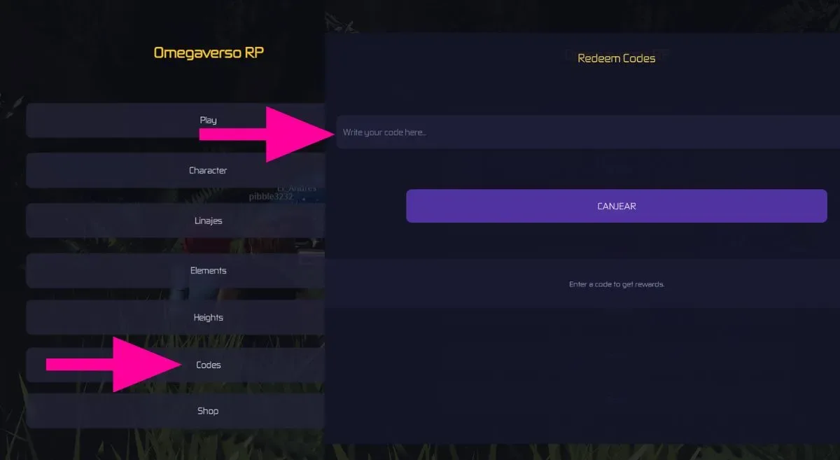 How to redeem codes in Omegaverse RP