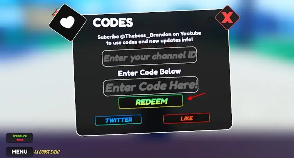 How to redeem codes in One Fruit Simulator