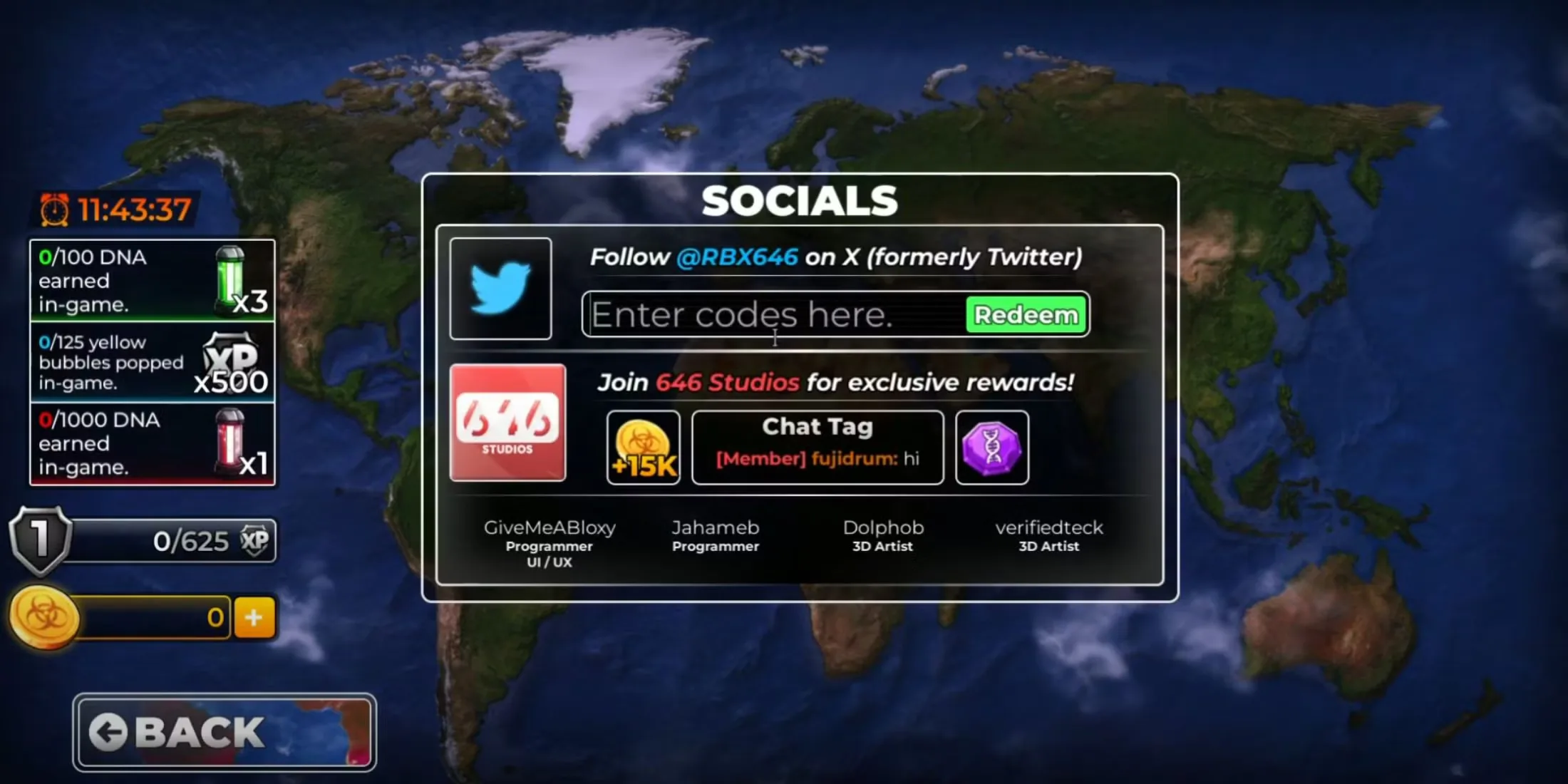 How to redeem codes in Outbreak