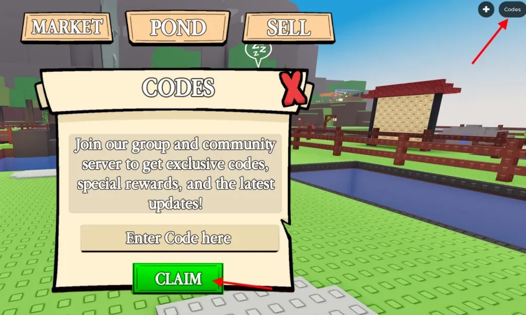 How to redeem codes in Own a Fish Pond