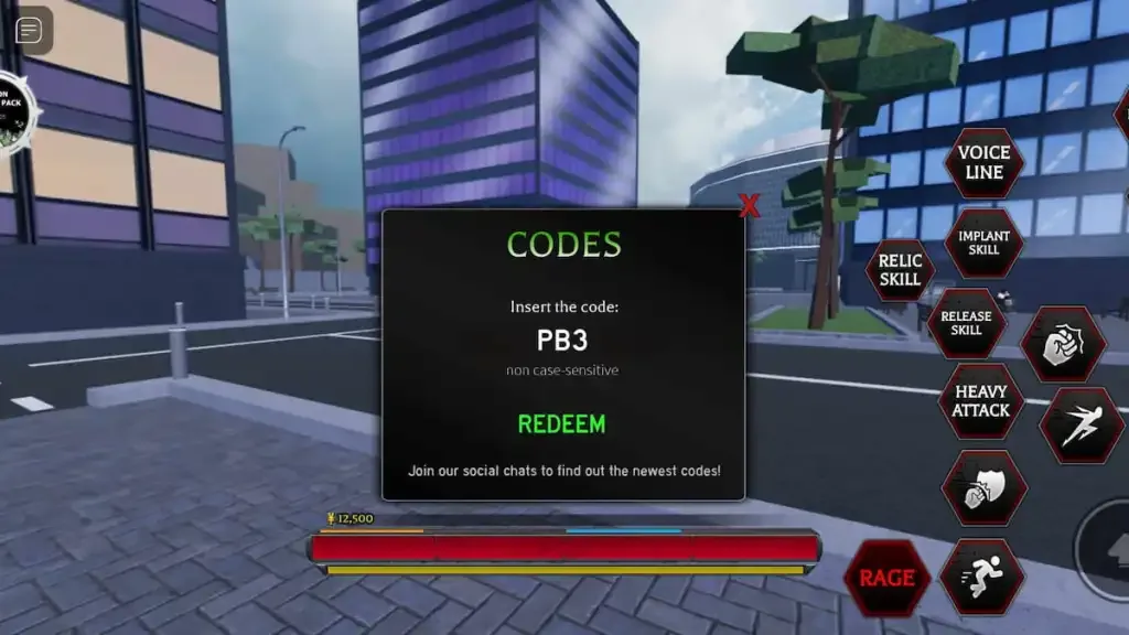 How to redeem codes in Project Blackflashi