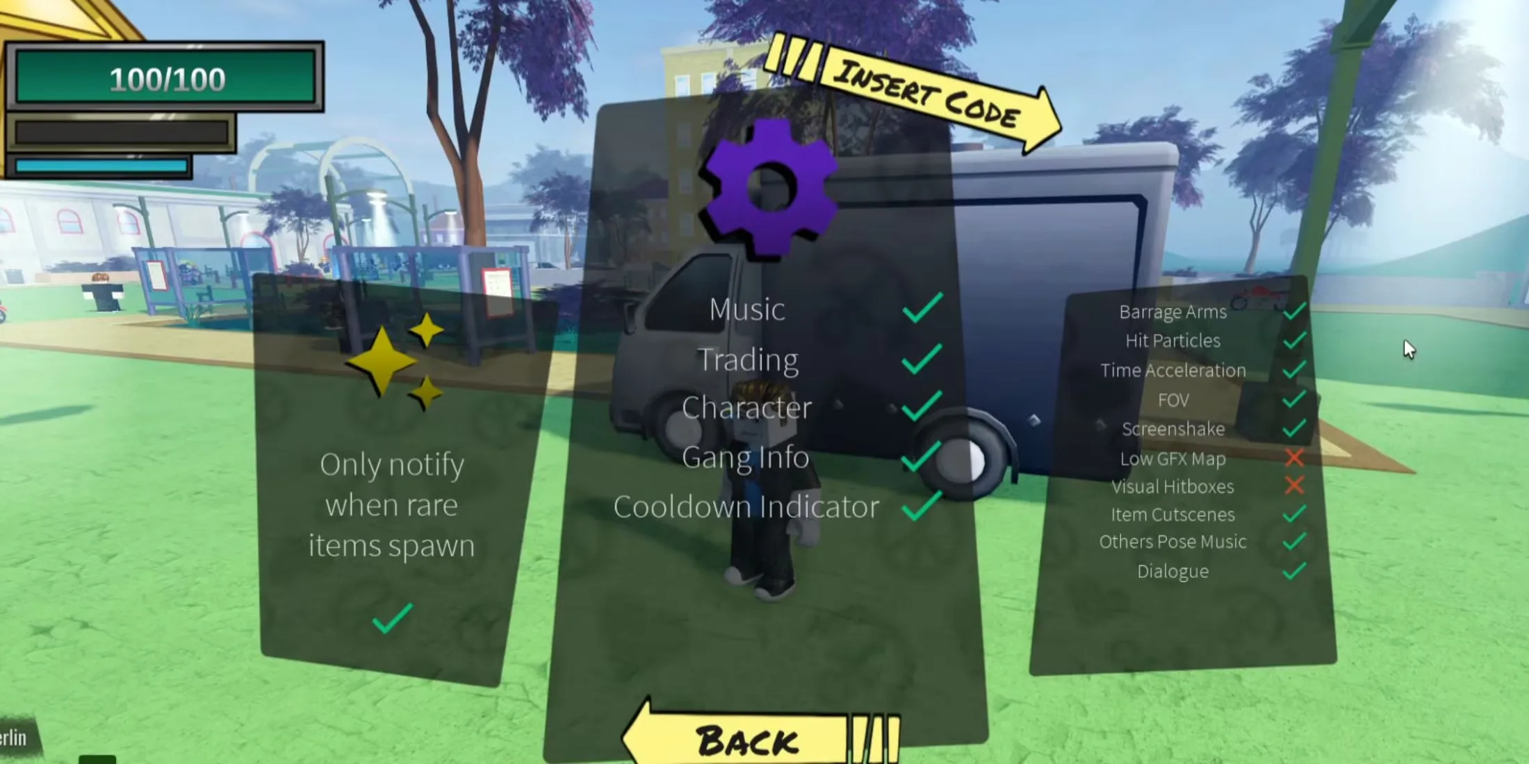 How to redeem codes in Project Menacing Remake