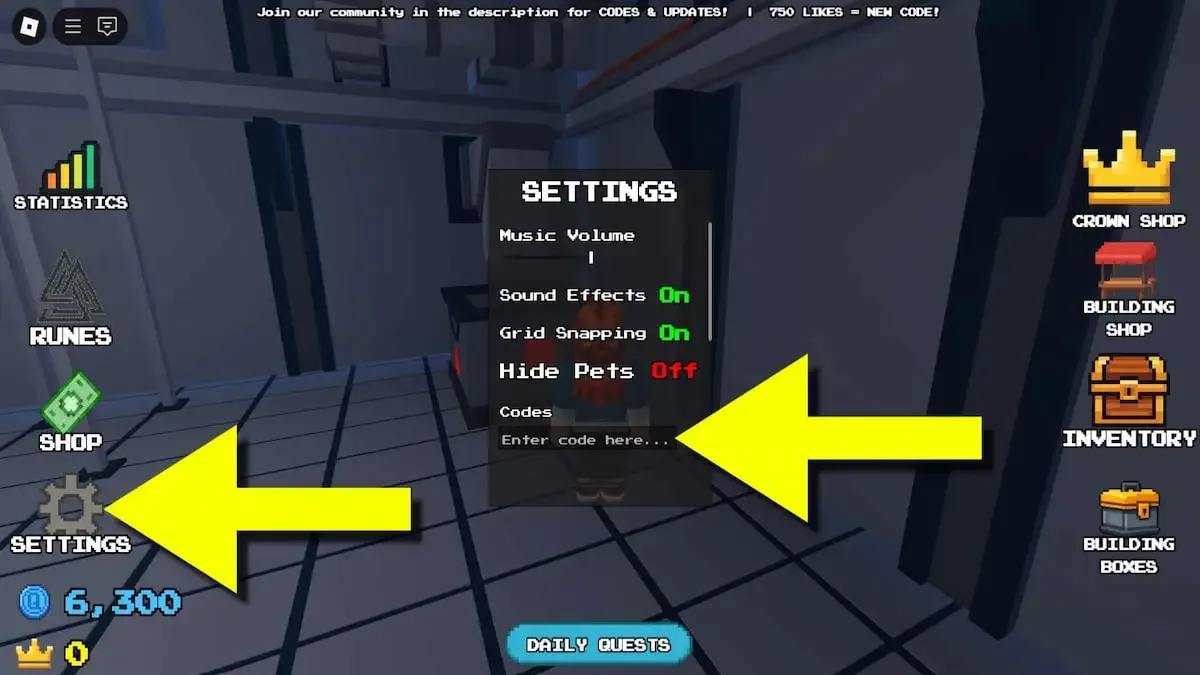 How to redeem codes in QUANTIFY