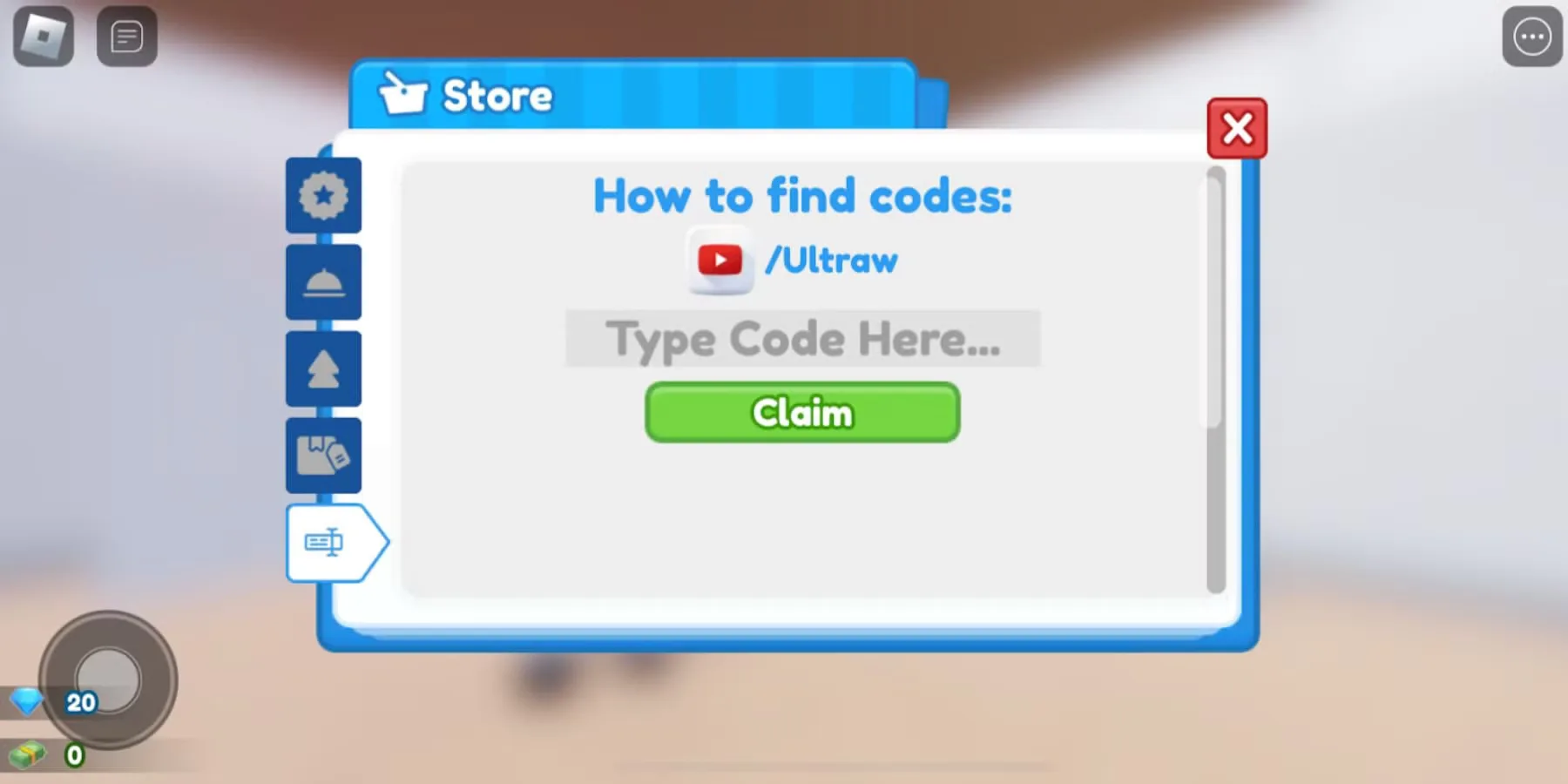 How to redeem codes in Restaurant Tycoon 2
