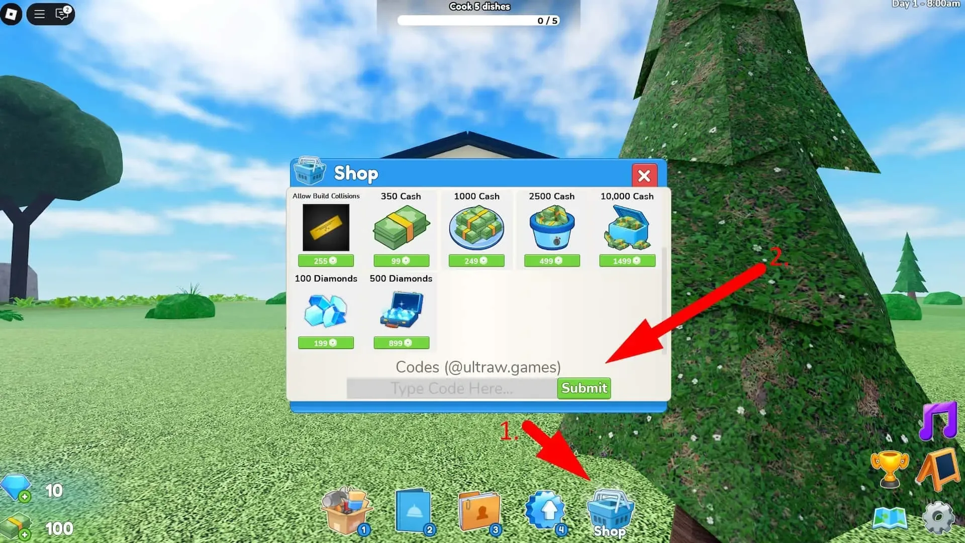 How to redeem codes in Restaurant Tycoon 3